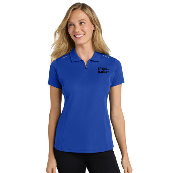Port Authority Women’s Pinpoint Mesh Zip Polo L580 - Image 2